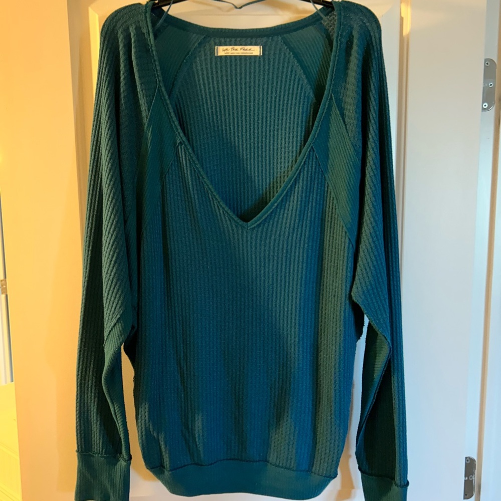 Free People V-Neck Women's Long Sleeve